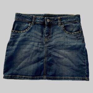 Y2k jean studded miniskirt